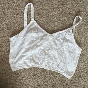 American Eagle Outfitters White Lace cropped tank